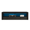 Black TV Unit Stand Cabinet Sideboard High Gloss Front & Matt Body RGB LED Light