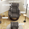 Massage Recliner Chair with Footstool, Upholstered Reclining Armchair, Brown