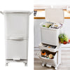 Plastic Flip Top Bin Waste 42L Rubbish Dust Bins Home Kitchen Office on Wheels