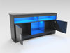 High Gloss 2 Door TV Unit Cabinet 135cm Black TV Stand Sideboard Entertainment
