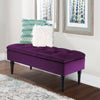 Storage Ottoman Bench Tufted Upholstered Footrest Dining Stool Wooden Legs