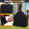 Outdoor Pizza Oven Wood Fired Pizza Oven with Protective Cover-Black