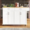 Kitchen Island Rolling Trolley Storage Cabinet with 2 Drawers & Wood Effect Top