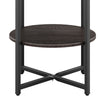 Industrial Small Side Table Nightstand Round Sofa End Table with 2 Storage Rack