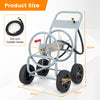 Outside Portable Water Hose Holder Garden Hose Reel Cart Water Hose Cart Silver