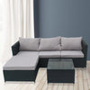 Patio Rattan Garden Furniture 4 Seater Outdoor Set Sofa w/ Table FREE RAIN COVER