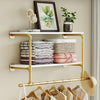 Retro Coat Rack Industrial Pipe WallMounted Clothes Hanging Rail Hallway Bedroom