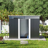 8.5x4ft Anthracite Garden Storage Shed Pent Roof Tools Shed with Acrylic Window