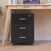Black Mobile 3 Drawers Filing Pedestal Cabinets File Chest Storage Wooden Office