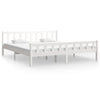 Bed Frame White Solid Wood 160x200 G4S2