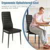 4pcs High Back Black Faux Leather Dining Chairs Padded Seat Dining Room Kitchen