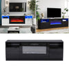 70inch TV Stand Cabinet Unit W/12LED Lights Insert 32" Electric Fireplace Heater