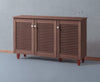 Shoe Storage Cabinet 3 Slatted Doors Rack Cupboard Stand Drawer Unit Footwear