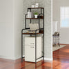 Retro Steel Frame Kitchen Storage Rack with 3 Shelves Floor Standing for Fridge