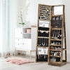 3-in-1 Jewelry Cabinet 360° Swivel Armoire Storage Unit w/Full Length Mirror