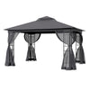 4m x 3m Heavy Duty Metal Gazebo Garden Pergola Steel Frame Tent Sun Shade Canopy