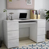 High Gloss 6 Drawers Computer Desk White Study Home Office Makeup Dressing Table
