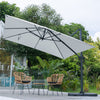 3M Sun Rotating Umbrella Garden Banana Parasol Cantilever Canopy Weight Base