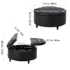 Round Storage Ottoman Stool Seat Upholstered Coffee Table for Living Bedroom