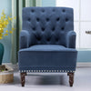 Soft Velvet Armchair Chesterfield Studded Wing Back Occasional Fireside Chair UK