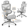 Office Chair Reclinable Swivel Armrest Headrest Adjustable W/Footrest Two Color