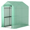 Walk in Garden Greenhouse w/Shelves Steeple Grow House 120 x 186 x 190 cm Green