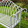 Grey Garden Bench Metal 2 Seater Patio Chair Outdoor Seating Ornate Design