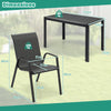 5 Piece Patio Rattan Dining Set Outdoor Wicker Table & Chairs Set for 4