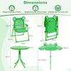 Indoor/Outdoor Collapsible Toddler Activity Table with 2 Folding Chairs-Green