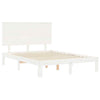 Bed Frame with Headboard White 120x200 Solid Wood F9G7