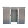 Panana 8FT X 4FT Grey Metal Garden Shed Pent Roof Tool Storage FREE FOUNDATION
