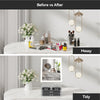 Hollywood Make up Mirror with Storage 3-Tier Jewelry Box LED Lighted Tabletop