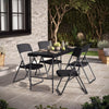 Rattan Effect Metal Folding 4ft Table & 4 Chairs Outdoor Indoor Furniture Dining