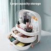 Large Cosmetic Skincare Organiser Tabletop Make-Up Storage Case 2 Drawers Box UK