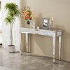 48'' Long Mirrored Console Table Crushed Diamond Vanity Table Offices Home Decor