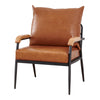 Brown Faux Leather Sofa Armchair Couch Living Room Metal Legs Modern 1 Seater