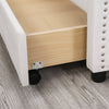 Double Side Bed Faux Leather Upholstered Tufted Button Bed Frame with Drawers