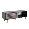 Slatted Sliding Door TV Cabinet Stand Entertainment Center Media Console Storage