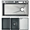 LED Stainless Steel Kitchen Sink Set Large Bowl Inset with Mixer Taps Waste Kit