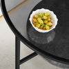 Round Coffee Table Set of 2 for Living Room Black Stacking Nesting Table