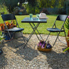 Garden Gear Folding Bistro Set Rattan Effect 2-Seater Table Outdoor Weatherproof