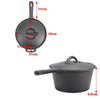 Cast Iron Casserole Dish Pot Pan Cooked Camping Stew Dutch Oven Stockpot Skillet