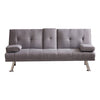 Fabric Modern Sofa Bed Sectional 3 Seater 2 Cup Holder Couch Bed Chrome Legs
