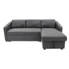 Modern 3 Seater Corner Sofa Bed with Storage Couch Settee Sofabed L Shaped Grey