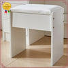 White Dressing Table with Mirror Vanity Makeup Desk & Stool Set With LED Lights