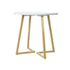 Modern Round Dining Table Coffee Table Marble Effect Table-top with Gold Frame