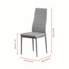 Small Space Dining Set 3Pcs Square Gray Glass Dining Table+ 2 Dining Chairs Set