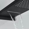 Thermostatic Concealed Bathroom Shower Set Rain Waterfall Head Mixer Tap Black