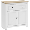 Sideboard Storage Cabinet with Adjustable Shelf Drawer White and Oak Brown HGFS