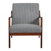 Wooden Frame Accent Armchair Corduroy Fabric Rattan Arm Padded Seat Single Sofa